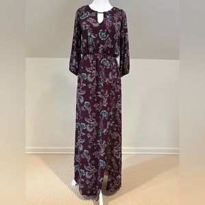 Everly Purple Floral Print Maxi Dress